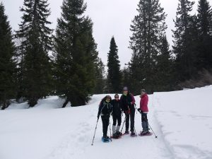 Ruta a Cinque Torri con raquetas de Nieve